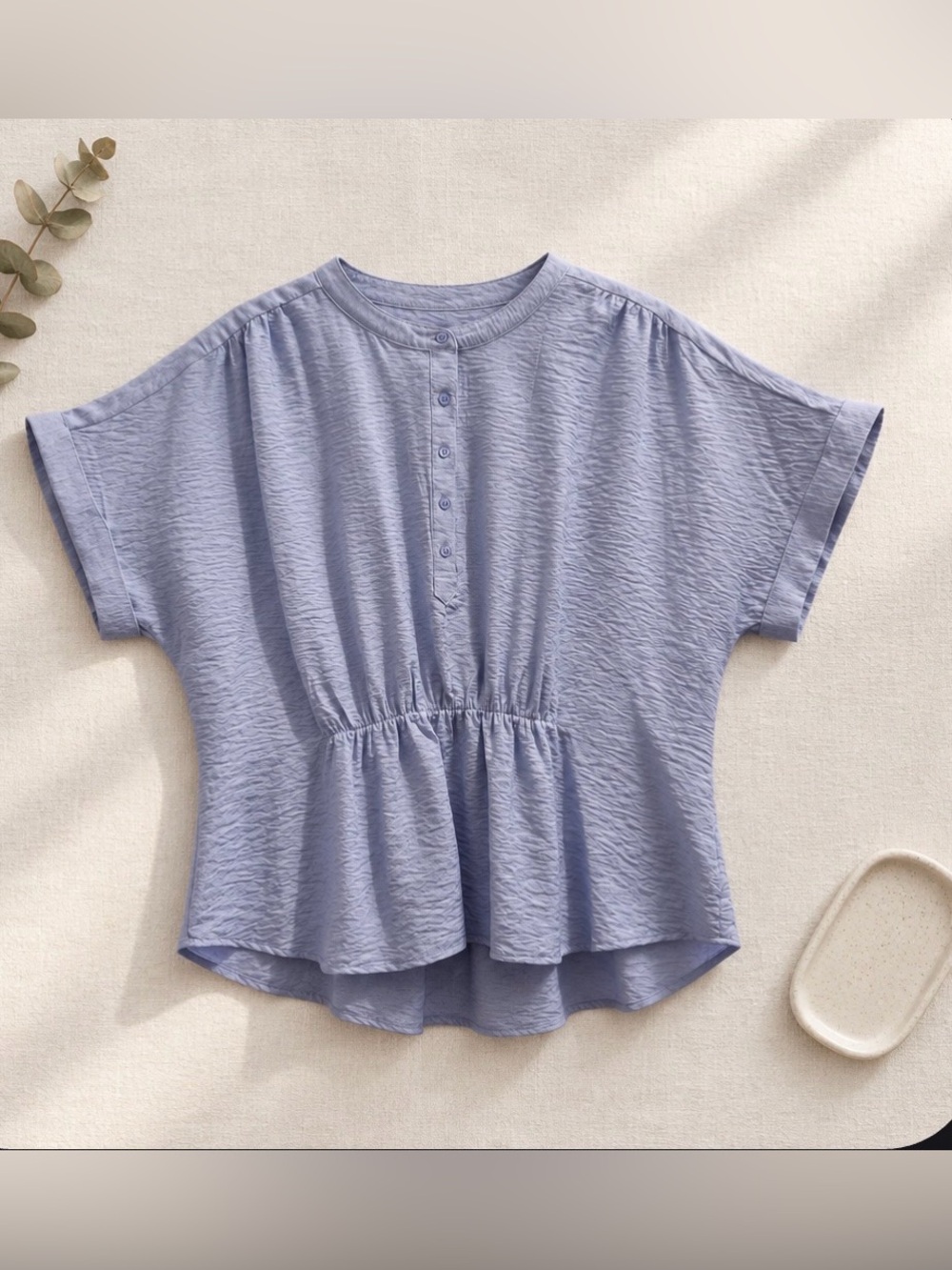 Simply Vera Vera Wang Light Lavender Button-Front Peplum Blouse